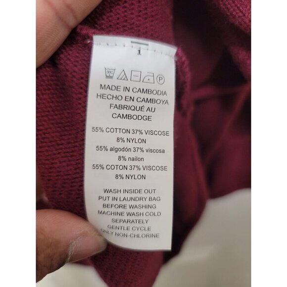 MICHAEL KORDS Women's Long Sleeve Burgundy Sweater With Back Zipper Closure - Picture 11 of 11